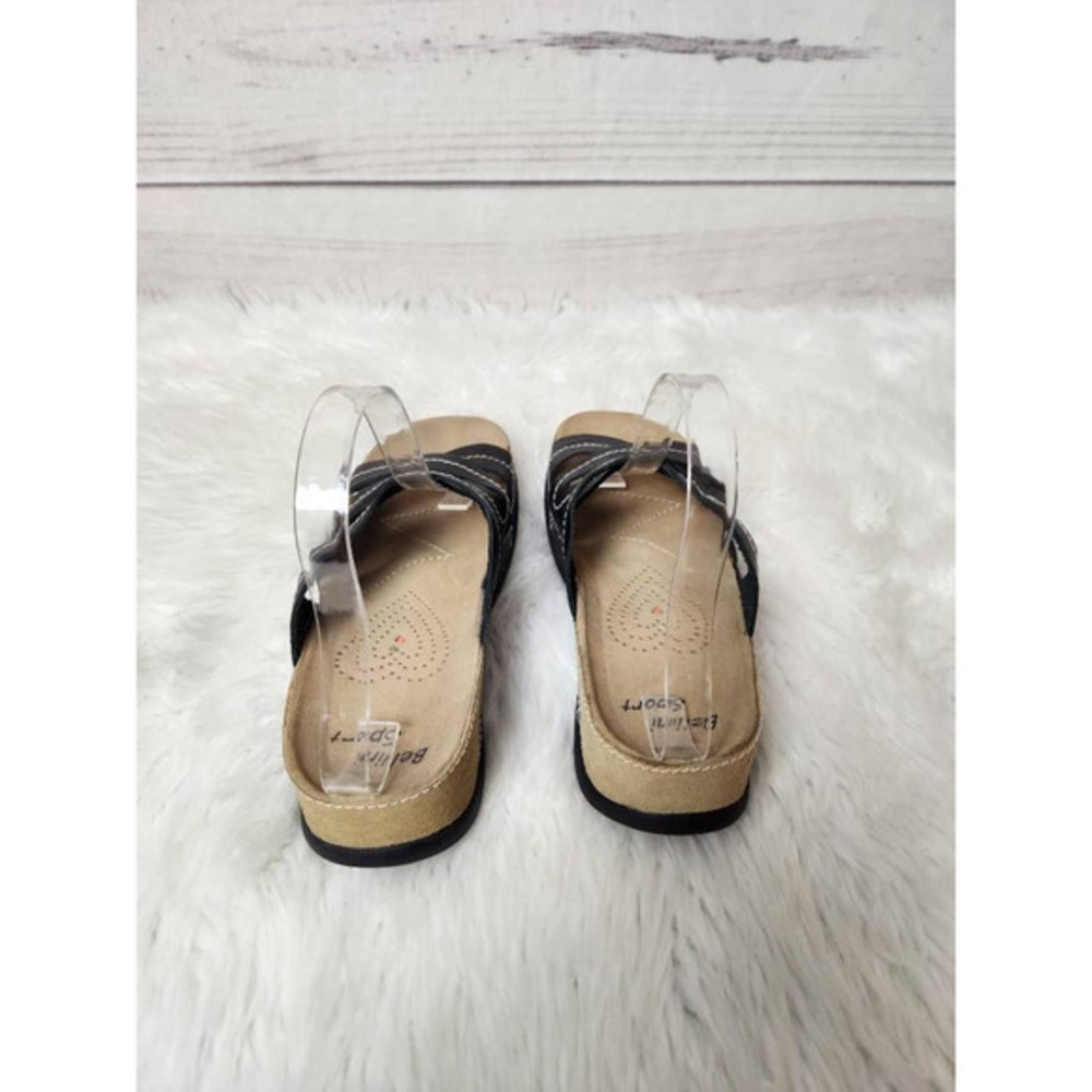 Bellini Sport‎ Womens Francine Slides Sandals Black Open Toe Leather Slip On 9 M - Picture 2 of 6